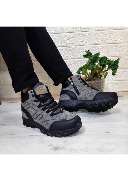 2035 Füme-Siyah Kürklü Fermuarlı Kaymaz Erkek Bot modelleri