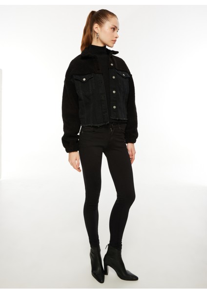 Normal Siyah Kadın Ceket Onlbella Ls Black Teddy Dnm Jacket fiyatları