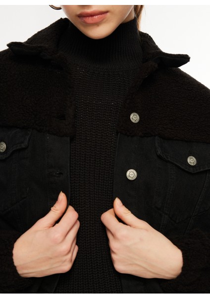 Normal Siyah Kadın Ceket Onlbella Ls Black Teddy Dnm Jacket fırsatları