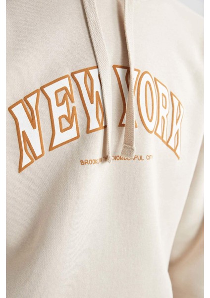 Regular Fit Kapüşonlu Baskılı Sweatshirt A4787AX23AU indirimleri