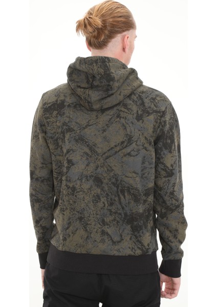 TB0A6K7WDX01 Timberland All Over Printed Mountains Camo Hoodie ( Erkek Sweatshirt Yeşil modelleri