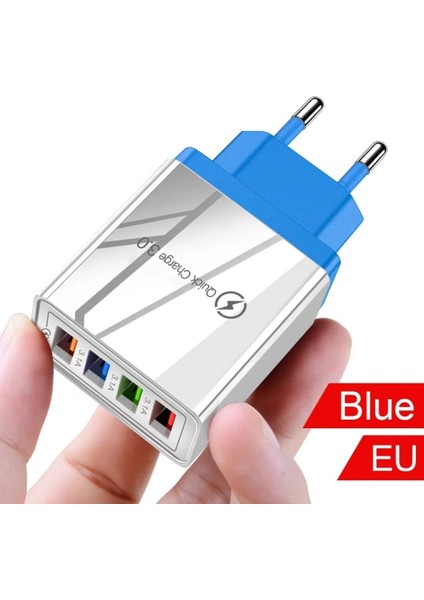 A6 Çoklu Şarj Adaptörü 4 Port + J13 Lightning Şarj Kablosu -1mt