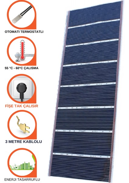Karbon Film Isıtıcı 80CM En Halı Altı Isıtıcı