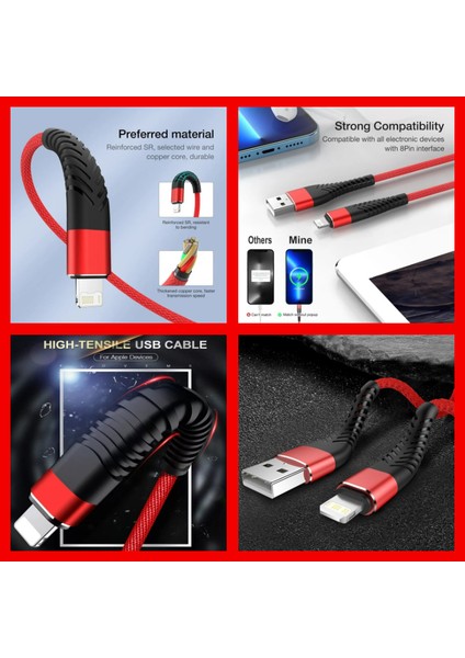 A6 Çoklu Şarj Adaptörü 4 Port + J13 Lightning Şarj Kablosu -1mt modelleri