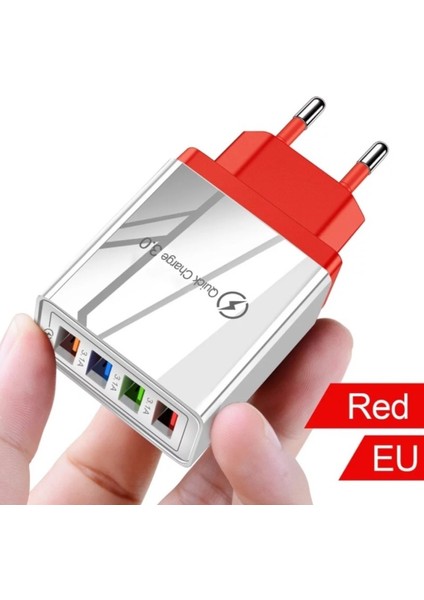 A6 Çoklu Şarj Adaptörü 4 Port + J13 Type-C Şarj Kablosu -1mt