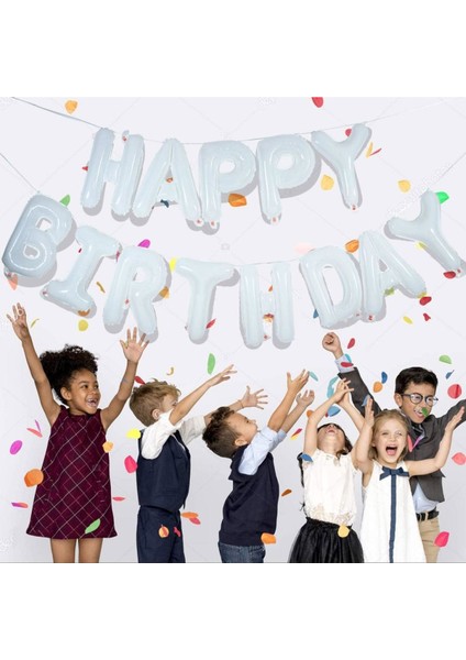 Happy Bırthday Beyaz Renk Folyo Balon Seti fiyatları