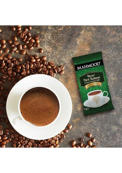 Mahmood Coffee Mahmood Türk Kahvesi Sade 6 gr ve  Orta 8 gr  ve Şekerli 9 gr 12 Adet