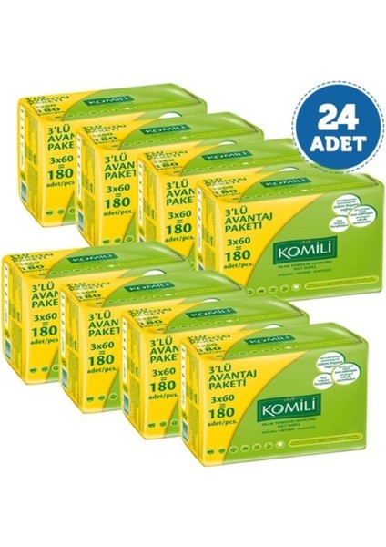 Islak Mendil 60 x 3'lü Avantaj Paketi 8'li (1440 Yaprak)