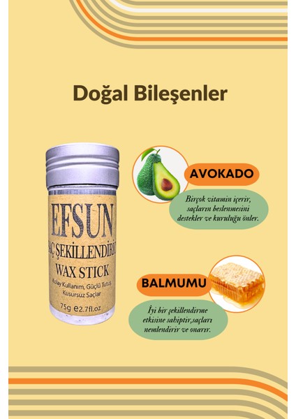 Wax Stick ve Profesyonel Topuz Fırçası Tüm Saçlar İçin Güçlü Tutuş 75 g Balmumu fiyatları