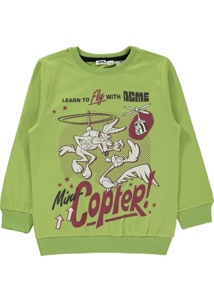 Erkek Çocuk Sweatshirt 2-5 Yaş Çimen Yeşil