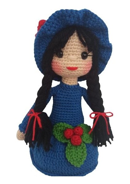 Koyu Mavi Kikona Çiçeği Bebek Amigurumi Organik Oyuncak fırsatları