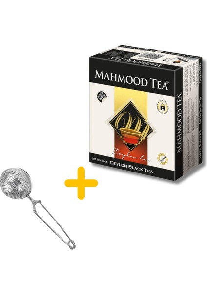 Mahmood Tea Seylan 100LÜ Bardak Poşet Çay ve Küre Tasarımlı Silver Çay Süzgeci