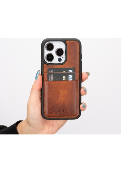 iPhone 15 Pro Capri Kartlıklı Deri Arka Telefon Kılıfı indirimleri