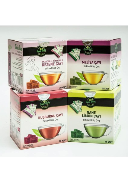 Tanlababa Rahatlama Paketi Küp Çay 4'li Paket Rezene Kuşburnu Nane Limon Melisa Bitki Çayları