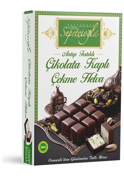 Çikolata Kaplı Antep Fıstıklı Çekme Helva 160G