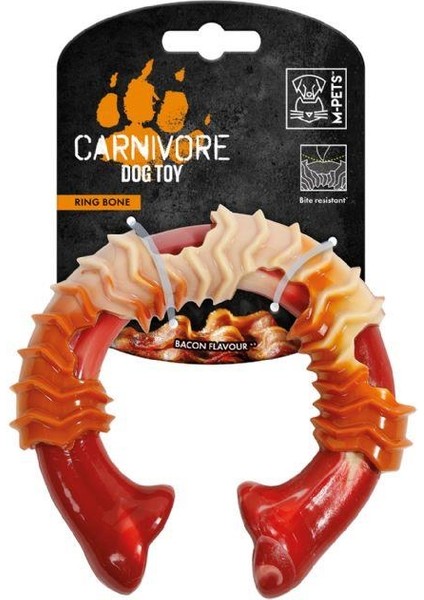 Carnivore Ring Dog Toy Pastırma Aromalı Kemirme Oyuncağı, Kemik