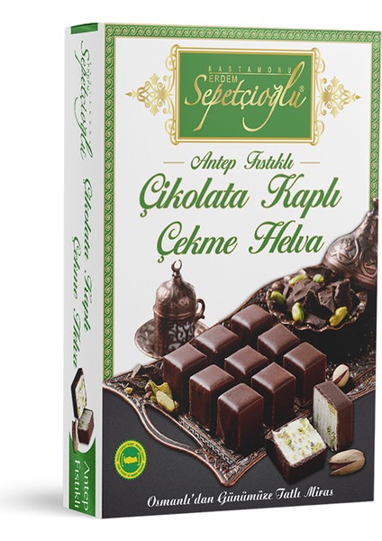 Çikolata Kaplı Antep Fıstıklı Çekme Helva 320G