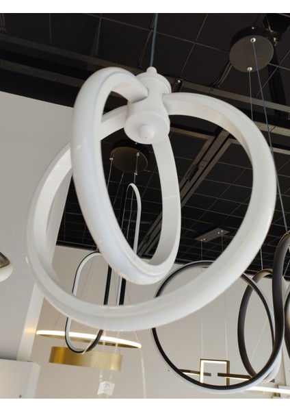 Çember Içi Çember Beyaz Gövde Sarkıt Model Modern LED Aydınlatma fiyatları