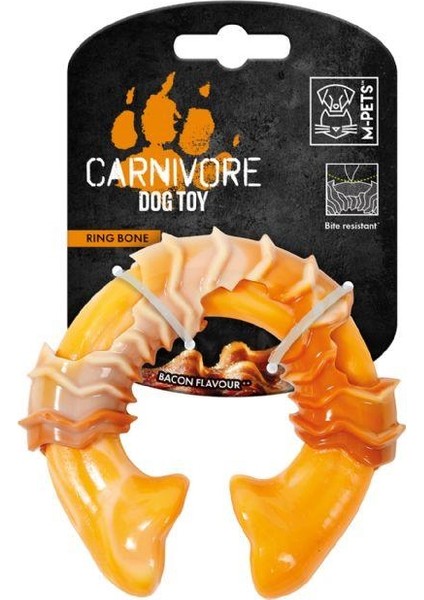 Carnivore Ring Dog Toy Pastırma Aromalı Kemirme Oyuncağı, Kemik