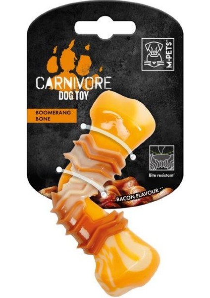 Carnivore Boomerang Dog Toy Pastırma Aromalı Kemirme Oyuncağı, Kemik