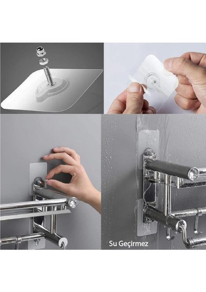 Pratik Askı Kancalı Duvar Askısı Kendinden Yapışkanlı Vidalı Askı 12 Adet fırsatları