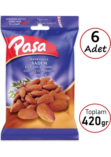 Paşa Kuruyemiş Badem 70 gr x 6 Adet