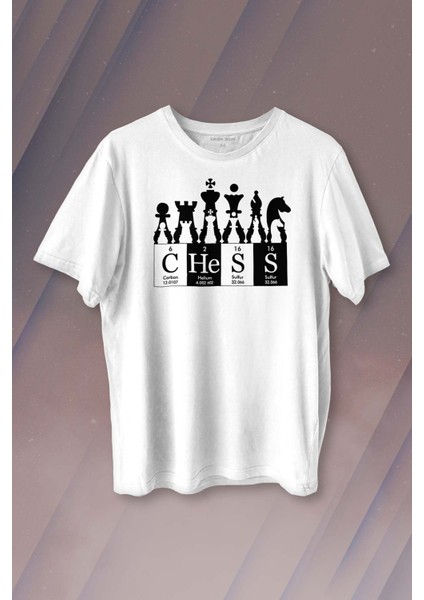Chess Periodic Satranç Periyodik Fischer Baskılı Tişört Unisex T-Shirt