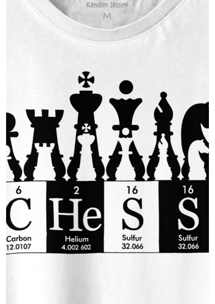 Chess Periodic Satranç Periyodik Fischer Baskılı Tişört Unisex T-Shirt fiyatları