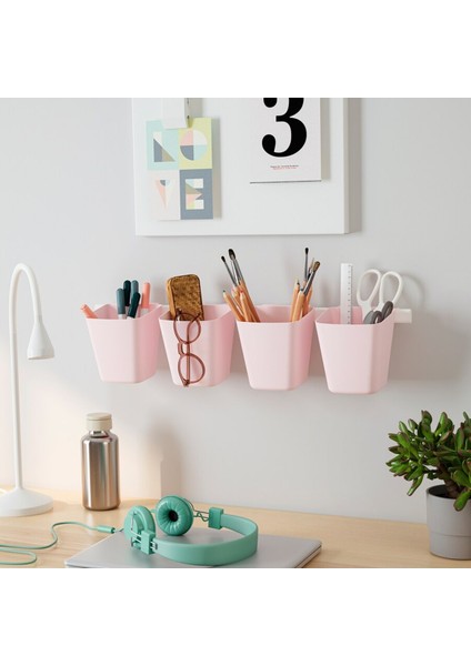 Renk Seçenekli Kutu, Açık Pembe Renk Askılı Kaşıklık 12X11 cm Çok Amaçlı Düzenleyici
