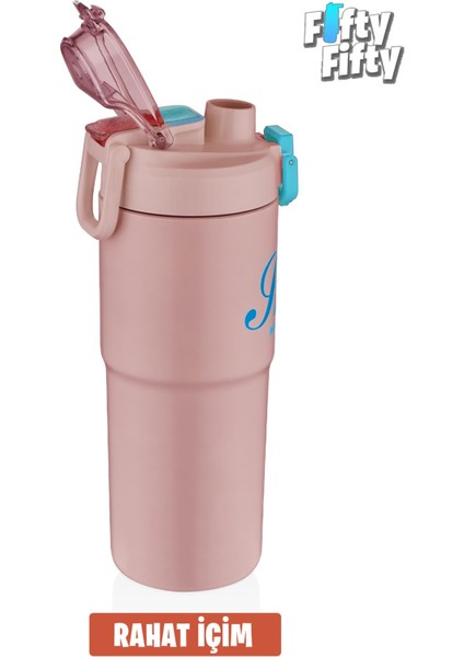 750 ml Tek Kapak Çift Kullanım Pipetli/rahat Içim Çelik Su Matarası modelleri