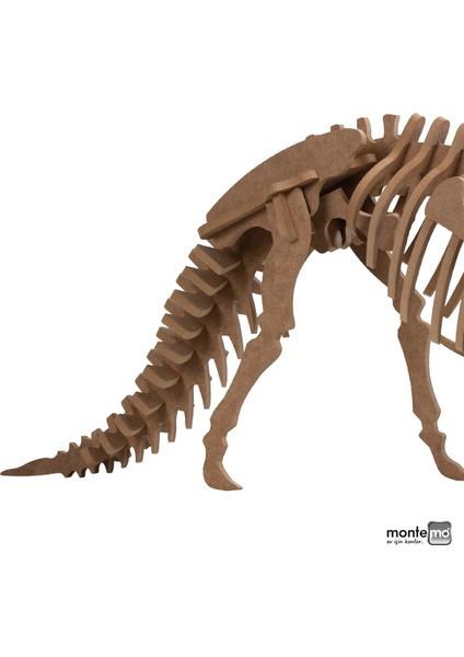 Styracosaurus 3D Dinozor Maket-Yapboz-Dekoratif Obje-Ahşap-(8mm Ham Mdf)