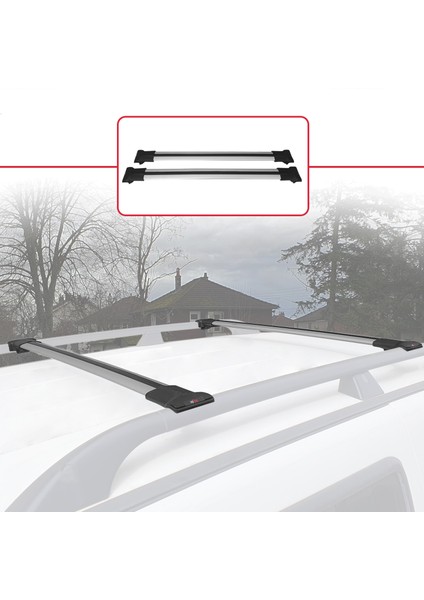 Mitsubishi Pajero (V60) 3 Kapı 1999-2006 Arası ile Uyumlu Fly Model Ara Atkı Tavan Barı Gri