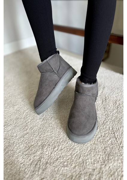 Kadın Süet Yarım Bot Içi Kürklü Bot & Bootie TS1146