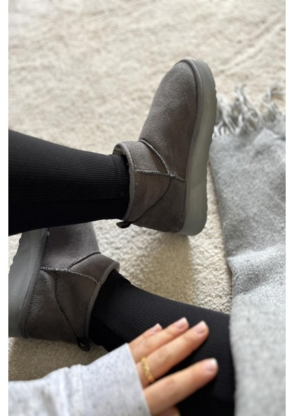 Kadın Süet Yarım Bot Içi Kürklü Bot & Bootie TS1146