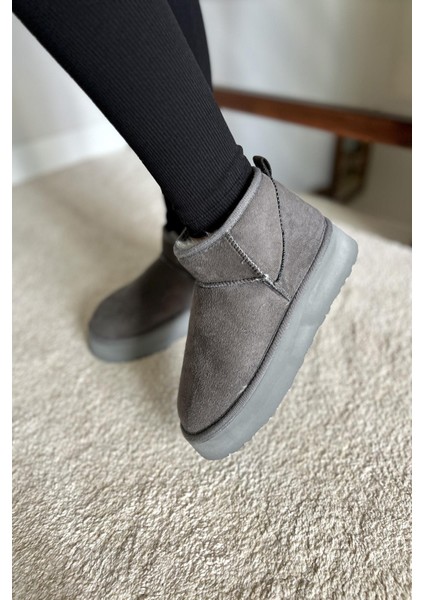Kadın Süet Yarım Bot Içi Kürklü Bot & Bootie TS1146