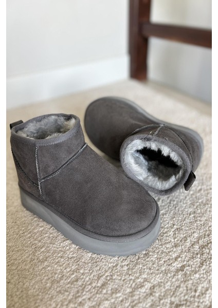 Kadın Süet Yarım Bot Içi Kürklü Bot & Bootie TS1146