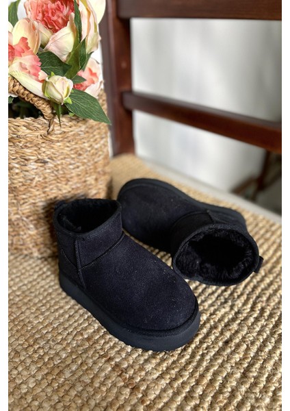 Kadın Süet Yarım Bot Içi Kürklü Bot & Bootie TS1146