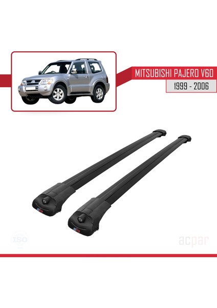 Mitsubishi Pajero (V60) 3 Kapı 1999-2006 Arası ile Uyumlu Ace-1 Ara Atkı Tavan Barı Siyah fırsatları