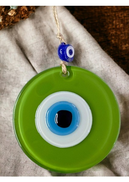 Mini Boy Çimen Yeşili Nazar Boncuklu Duvar Süsü 10 cm Cam Duvar Dekoru indirimleri