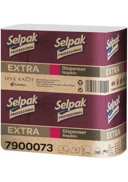 Extra Masaüstü Dispenser Peçete - 250 Adetlik 18 Paket / Koli