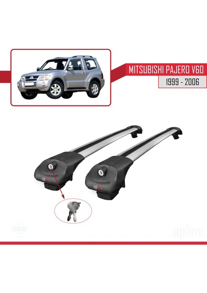 Mitsubishi Pajero (V60) 3 Kapı 1999-2006 Arası ile Uyumlu Ace-1 Ara Atkı Tavan Barı Gri indirimleri