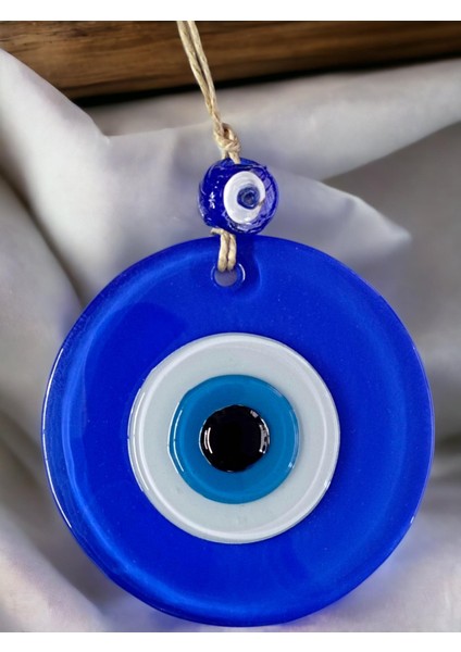 Mini Boy Mavi Nazar Boncuklu Duvar Süsü 10 cm Cam Duvar Dekoru modelleri