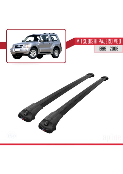Mitsubishi Pajero (V60) 3 Kapı 1999-2006 Arası ile Uyumlu Ace-1 Ara Atkı Tavan Barı Siyah fırsatları