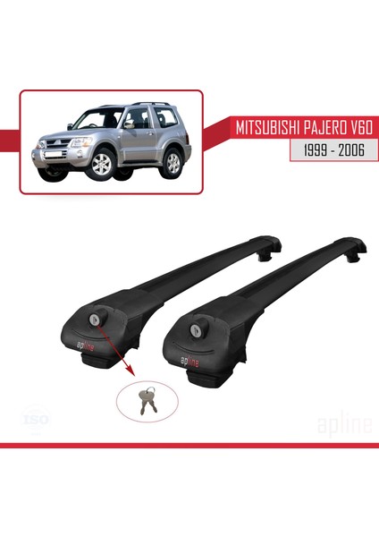 Mitsubishi Pajero (V60) 3 Kapı 1999-2006 Arası ile Uyumlu Ace-1 Ara Atkı Tavan Barı Siyah indirimleri