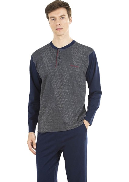 %100 Pamuklu, Jakarlı, Kutulu Erkek Pijama Takım