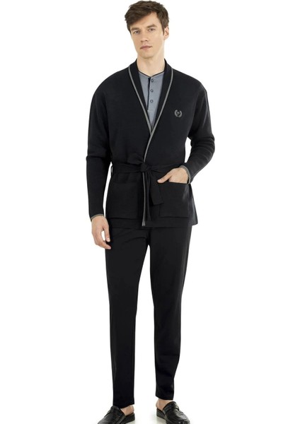 Çeyizlik Triko Sabahlık, %100 Pamuklu Pijama 3'lü Çeyizlik Set Takım