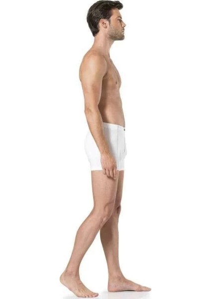 10 Adet Pamuklu Penye Beyaz Erkek Boxer