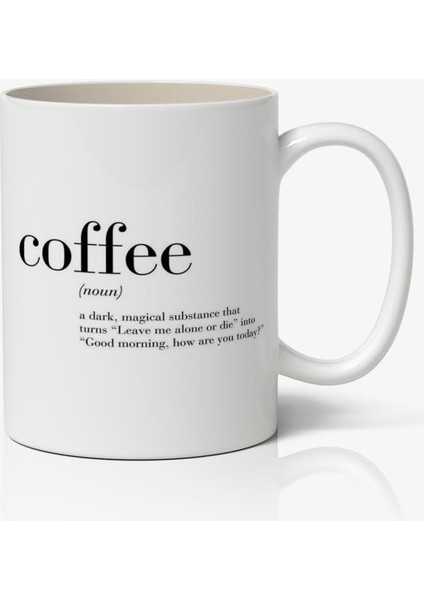 Coffee (Kahve) Tasarımlı Kupa Bardak Baskılı Kahve Kupa Bardak