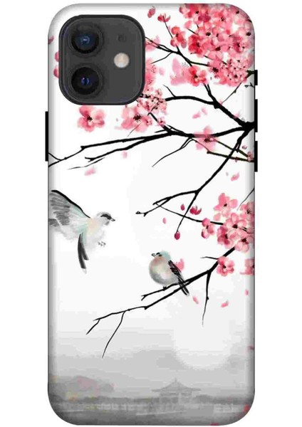 Apple iPhone 12 Kılıf Baskılı Desenli Silikon+Ekran Koruyucu+Kablo Kryc- Sercelerinaski