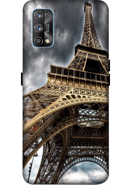 Oppo Realme 7 Pro Kılıf Baskılı Desenli Silikon+Ekran Koruyucu+Kablo Kryc- PARISEYFEL101